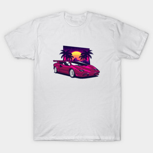 Pink Countach Classic Supercar T-Shirt