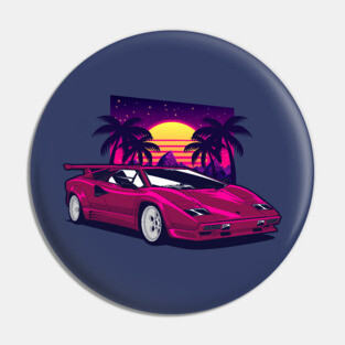 Pink Countach Classic Supercar Pin