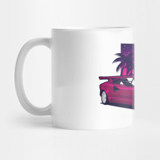 Pink Countach Classic Supercar Mug