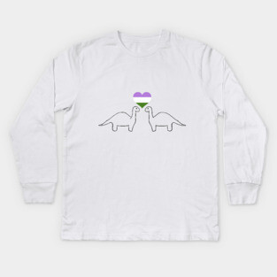 genderqueer dinos Kids Long Sleeve T-Shirt