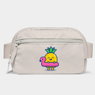 Cute Pineapple With Swimming Flamingo Bag