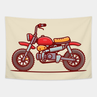 Motorbike Cartoon Tapestry