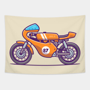 Retro Motorbike Tapestry