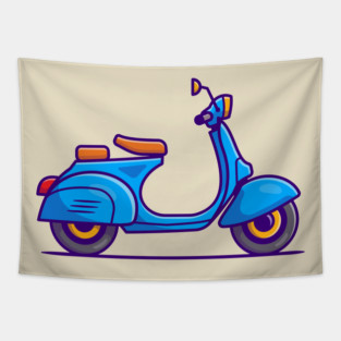 Scooter Cartoon Tapestry
