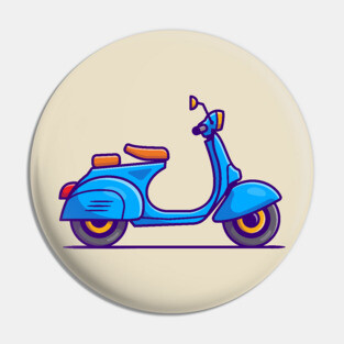 Scooter Cartoon Pin
