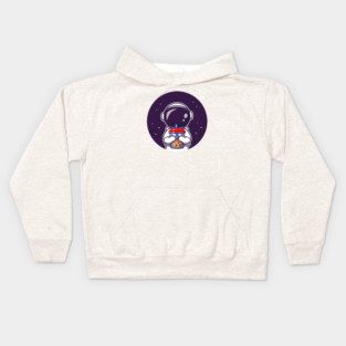 Cute Astronaut Sipping Boba Milk Tea Kids Hoodie