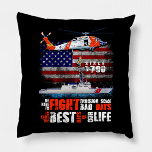 US Coast Guard Veteran T shirt Vintage Veteran Flag Pillow