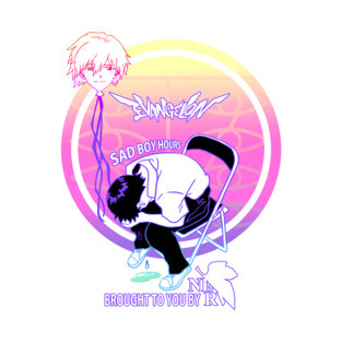 NGE! Shinji Ikari chair Kaworu balloon SAD BOY HOURS VERSION T-Shirt