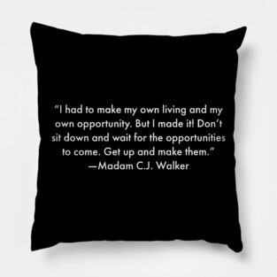I had to make my own living and my own opportunity. Madam C.J. Walker Pillow