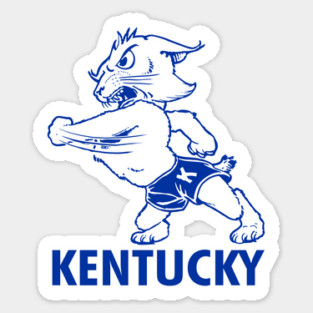 Vintage Kentucky Wildcat Swinging in Shorts Mascot Sticker