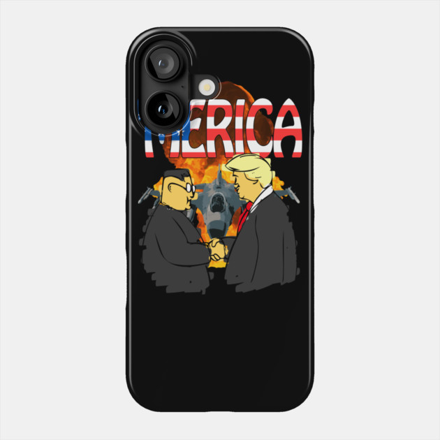 Merica President Trump Kim Jong-un Denuclearization Meeting Phone Case by belownormal