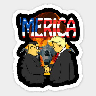 Merica President Trump Kim Jong-un Denuclearization Meeting Sticker