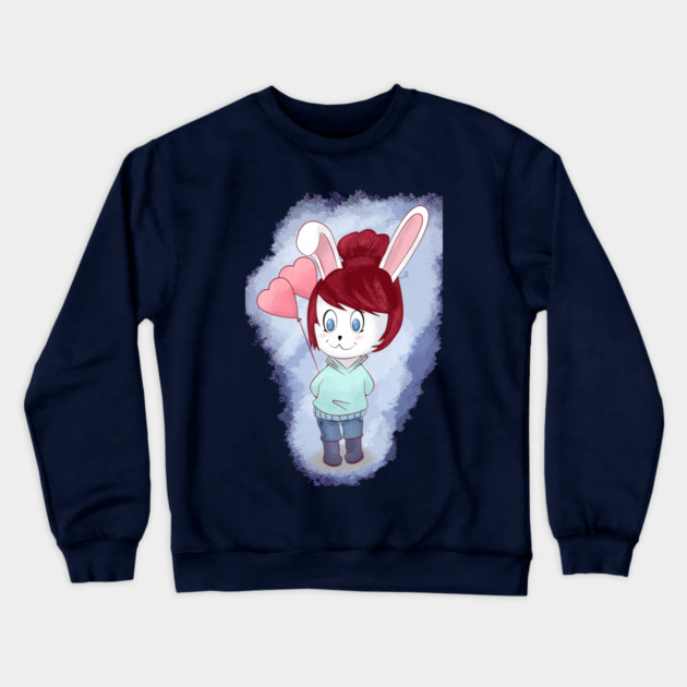 BUNNY GIRL Crewneck Sweatshirt by droidmonkey