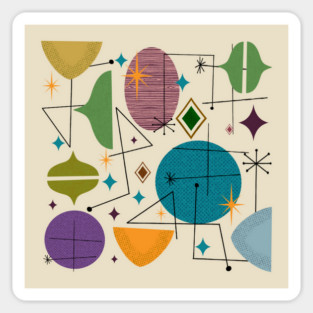 Mid century abstract Sticker