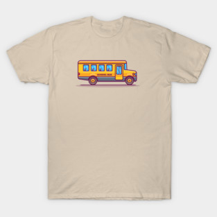 School Bus Cartoon T-Shirt