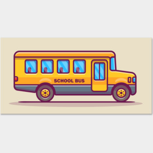 School Bus Cartoon Posters and Art