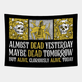 Wheel of Time Quote - Robert Jordan Quote - Mat Cauthon - Almost Dead Yesterday Tapestry