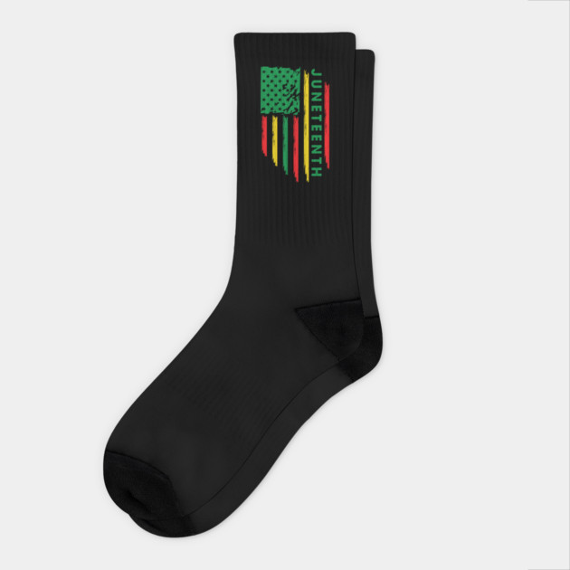 Juneteenth, Black History, Freedom Day, USA Flag, African Colors Socks by UrbanLifeApparel