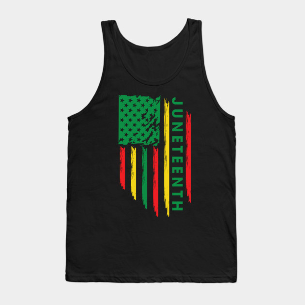 Juneteenth, Black History, Freedom Day, USA Flag, African Colors Tank Top by UrbanLifeApparel