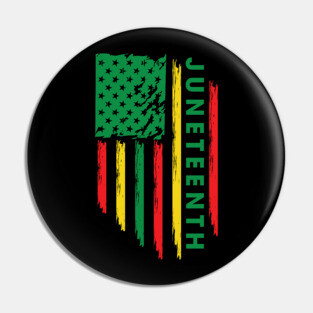 Juneteenth, Black History, Freedom Day, USA Flag, African Colors Pin