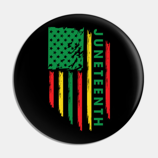 Juneteenth, Black History, Freedom Day, USA Flag, African Colors Pin by UrbanLifeApparel