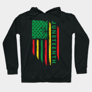 Juneteenth, Black History, Freedom Day, USA Flag, African Colors Hoodie