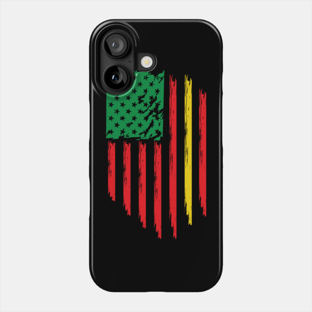 Juneteenth, Black History, Freedom Day, USA Flag, African Colors Phone Case by UrbanLifeApparel
