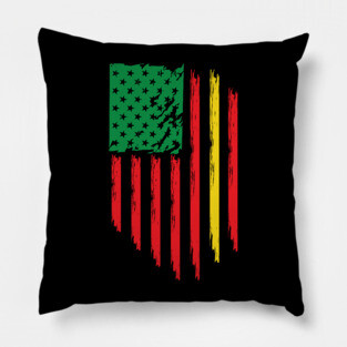 Juneteenth, Black History, Freedom Day, USA Flag, African Colors Pillow
