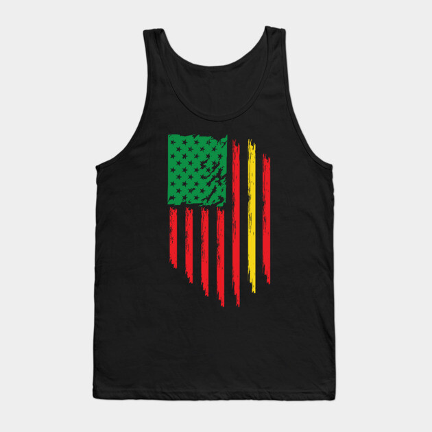 Juneteenth, Black History, Freedom Day, USA Flag, African Colors Tank Top by UrbanLifeApparel