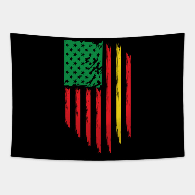 Juneteenth, Black History, Freedom Day, USA Flag, African Colors Tapestry by UrbanLifeApparel