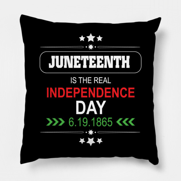 Juneteenth, Independence Day, Black History, Freedom Day, 1865 Pillow by UrbanLifeApparel