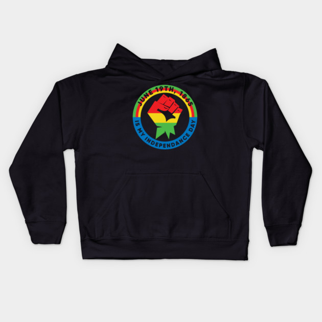 Juneteenth, My Independence Day, Black History Kids Hoodie by UrbanLifeApparel