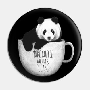 Panda with coffee Pin