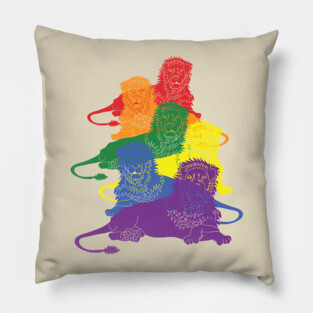 LGBT Gay Pride Lions 2 Pillow