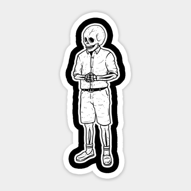 You Know I Had To Skeleton No Trumpet Sticker by dumbshirts