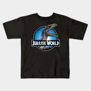 jurassic world, movie, film, 2022, 2015, Velociraptor, raptor, Blue Kids T-Shirt