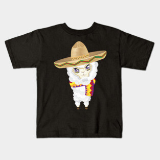 Cute little alpaca in sombrero Kids T-Shirt