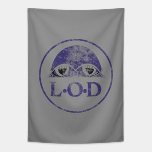 LOD Legion of Doom Distressed Hall of Doom Logo Tapestry