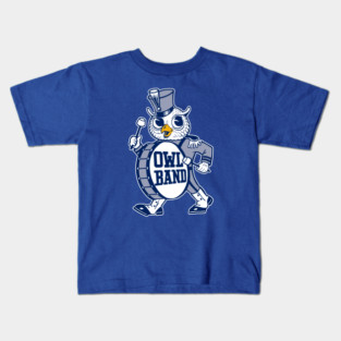 Vintage Rice Owl Marching Band Mascot Kids T-Shirt