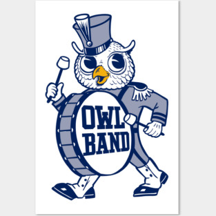 Vintage Rice Owl Marching Band Mascot Posters and Art