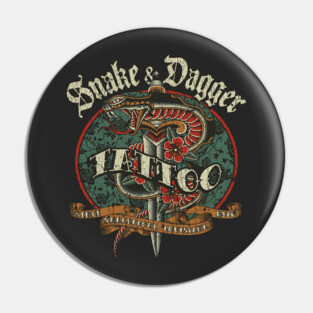 Snake & Dagger Tattoo 1976 Pin