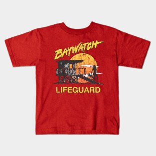 Baywatch Lifeguard Sunset 1989 Kids T-Shirt
