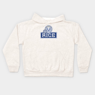 Vintage Rice Owl Mascot with Seal Logo Kids Hoodie