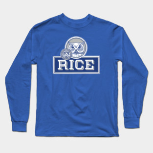 Vintage Rice Owl Mascot with Seal Logo Long Sleeve T-Shirt