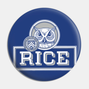 Vintage Rice Owl Mascot with Seal Logo Pin