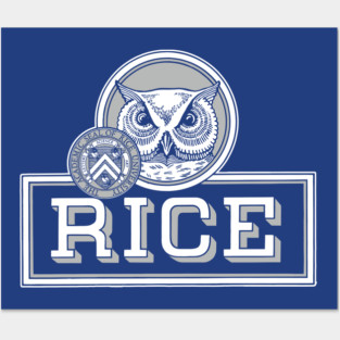 Vintage Rice Owl Mascot with Seal Logo Posters and Art