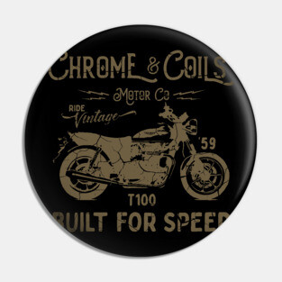 Built for Speed - Vintage Motorbike Design Pin