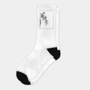 Retro Vintage, Swallow And Willow Tree, Japanese Aesthetic, Black Socks