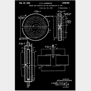 Particle accelerator patent 1934 cern nobel discovery quark nuclear Posters and Art