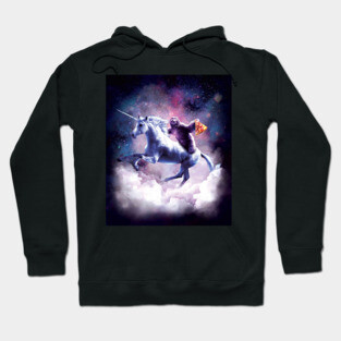 Space Sloth On Unicorn - Sloth Pizza Hoodie